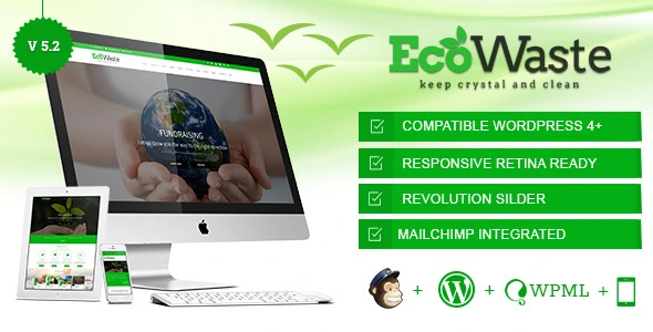 EcoWaste environmental WordPress theme for non-profit organizations