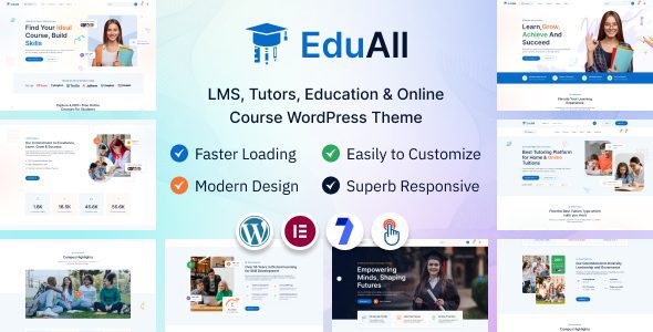 EduAll WordPress LMS theme for online courses and e-learning platforms