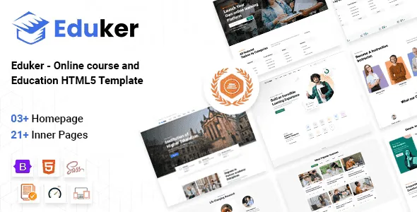 Eduker education HTML5 template homepage demo layout