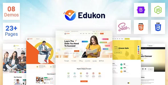 Edukon education and LMS HTML5 template homepage preview