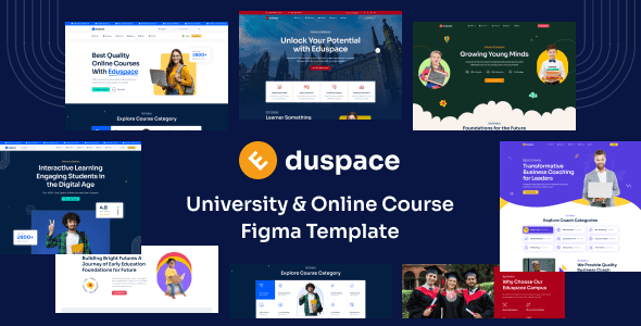 Eduspace education HTML template homepage preview with modern online course website design