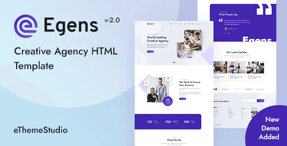 Egens creative agency HTML template built with Bootstrap 5