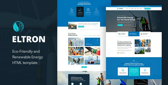 Eltron alternative energy HTML5 website template preview