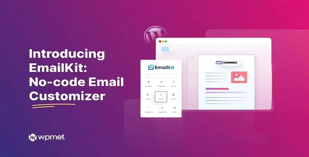 EmailKit Pro drag and drop email customizer interface showing WooCommerce email template editor