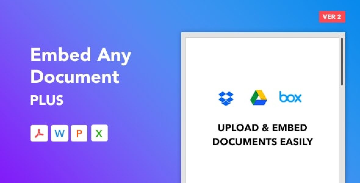 Embed Any Document Plus WordPress plugin displaying embedded documents from Google Docs, Dropbox and Box.com