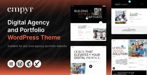 Empyr digital agency WordPress theme homepage preview
