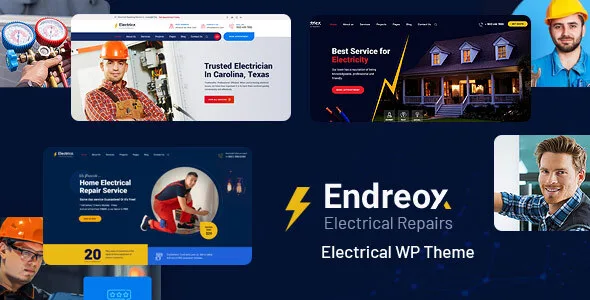 Endreox electrical repair WordPress theme homepage layout preview