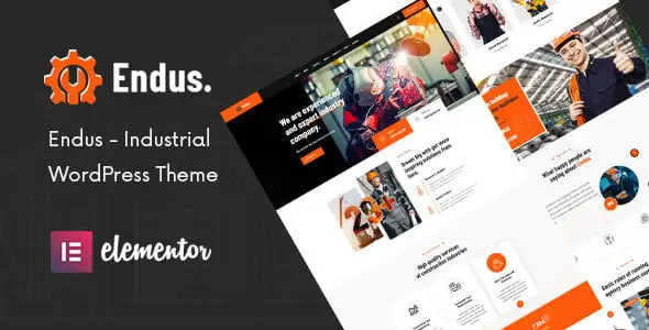 Endus industrial manufacturing WordPress theme with modern design
