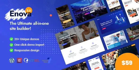 Enova multipurpose business WordPress theme built with Elementor page builder