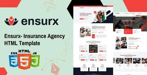 Ensurx insurance and corporate HTML template preview