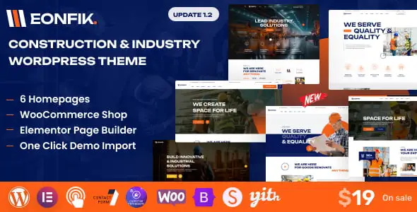 Eonfik construction WordPress theme homepage preview