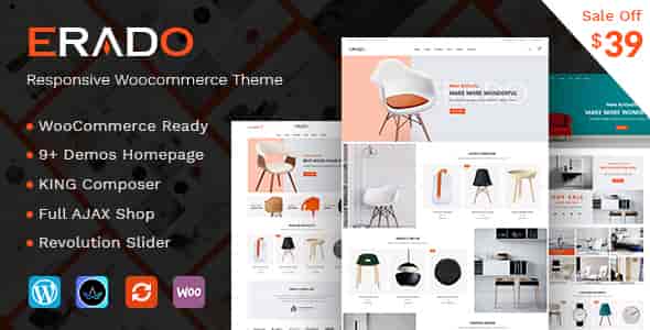 Erado furniture store ecommerce WordPress theme preview