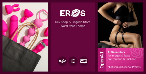 Eros WordPress theme preview for lingerie stores and adult boutiques