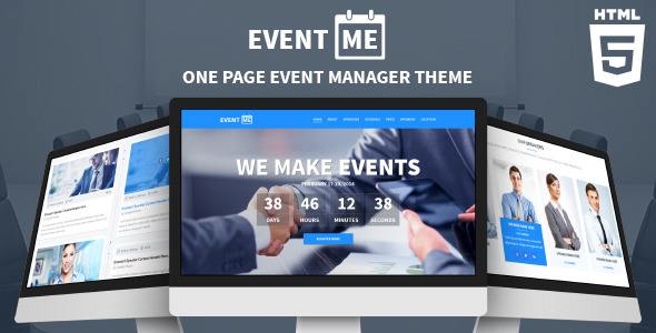 EventMe responsive conference landing page HTML template preview
