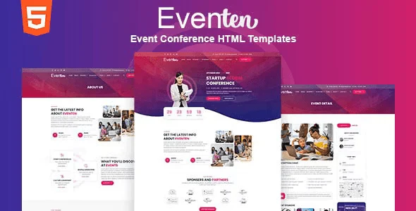 Eventen event conference HTML template with Bootstrap 5 and Elementor PRO