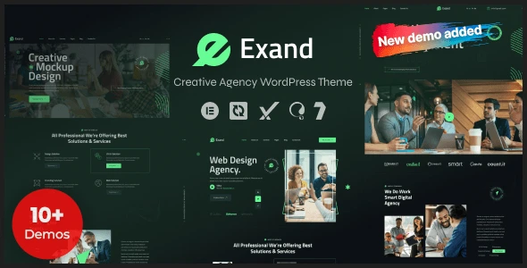 Exand creative agency WordPress theme with Elementor page builder