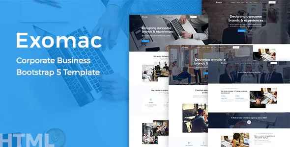 Exomac corporate business Bootstrap 5 HTML5 template homepage layout preview