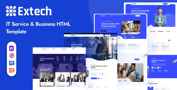 Extech IT Solutions and Services HTML Template responsive website design preview