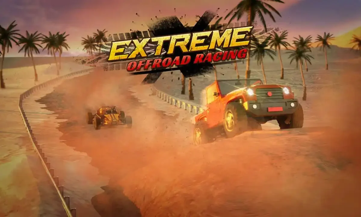 Extreme Offroad Racing PC game gameplay showing offroad racing on diverse terrains with steering wheel support