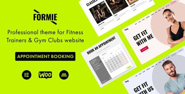 Formie fitness gym WordPress theme preview for personal trainers and fitness centers