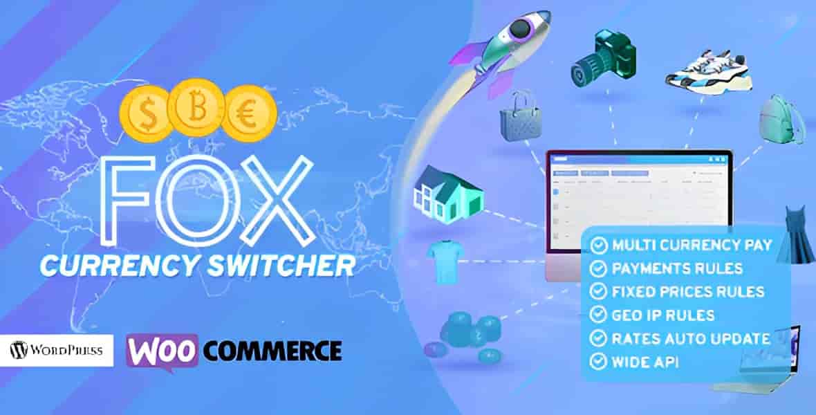 WooCommerce multi currency plugin FOX Currency Switcher interface showing real-time price conversion