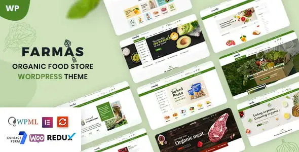 Farmas organic food store WordPress theme with Elementor