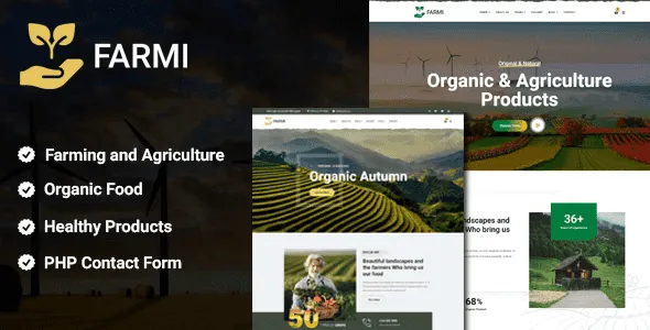 Farmi organic farm HTML template homepage preview