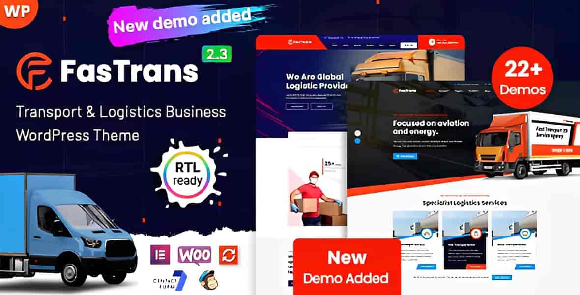 Fastrans logistics WordPress theme website preview