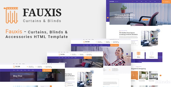 Fauxis interior design HTML template website preview showcasing modern residential design layout