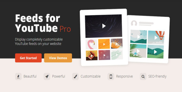 Feeds For YouTube Pro WordPress plugin displaying YouTube videos and playlists on a website