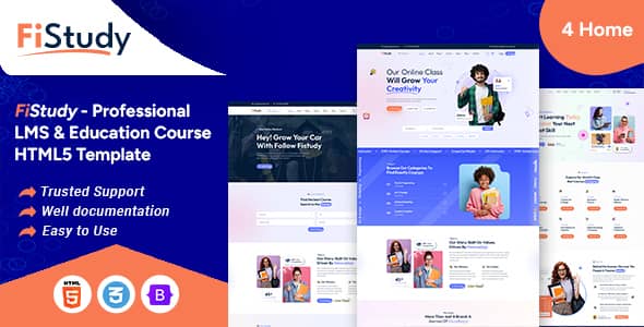 FiStudy LMS HTML5 template homepage demo for education websites