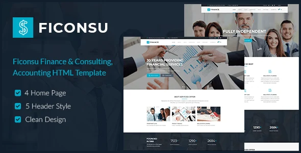 Ficonsu finance and consulting HTML template homepage preview