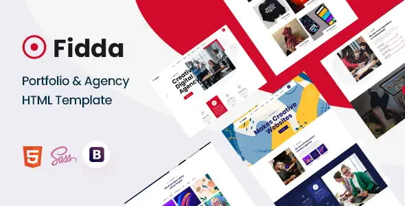 Fidda HTML5 portfolio and agency template homepage preview