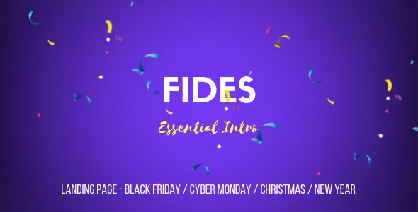 Fides intro HTML template preview with minimal typographic animations for landing pages