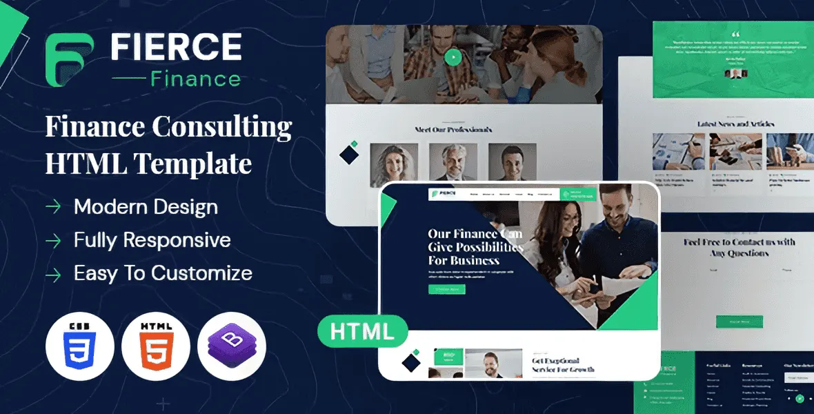 Fierce Finance HTML5 template for financial consulting websites