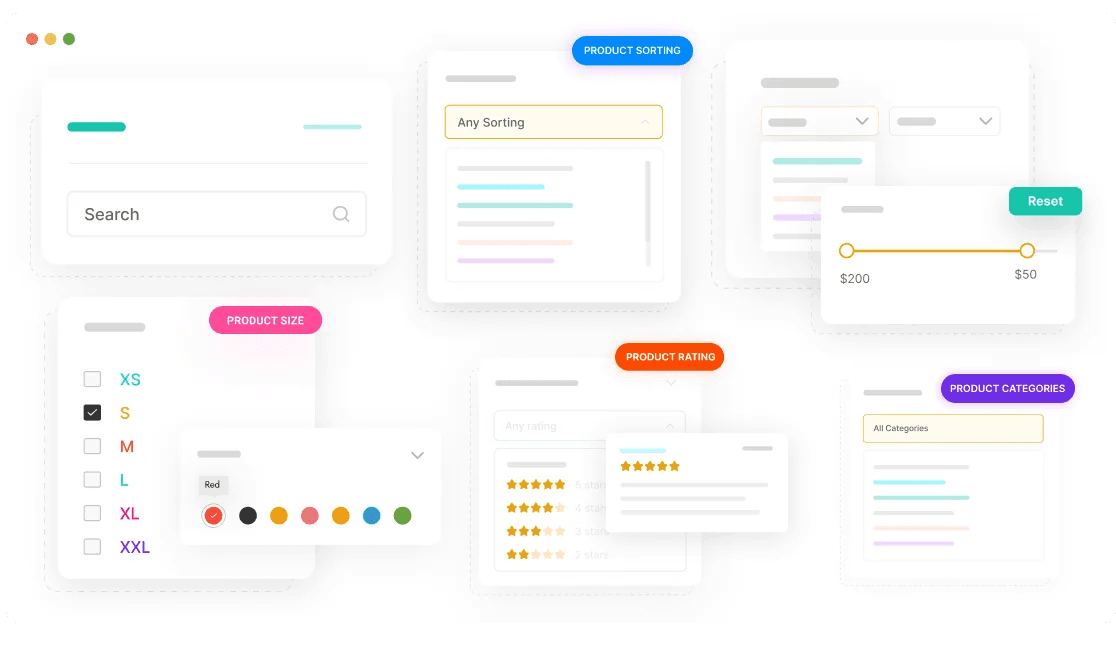 Filter Plus Pro WooCommerce product filter plugin interface showing filtering options