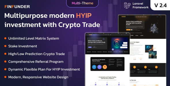FinFunder HYIP investment platform and crypto trading PHP script interface