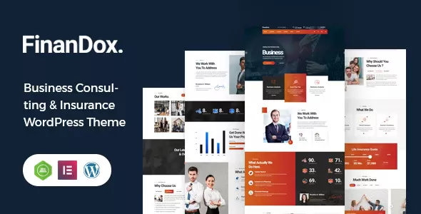 FinanDox business consulting WordPress theme preview for Elementor PRO