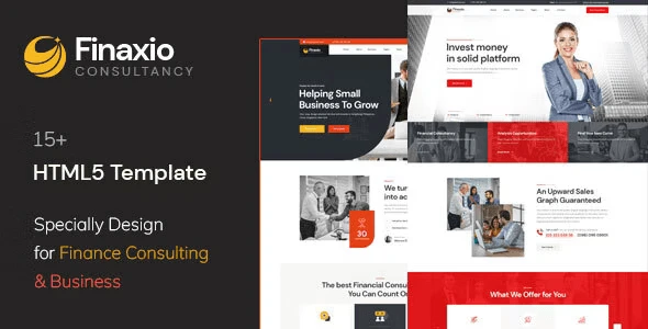 Finaxio business and finance consulting HTML template with modern clean design