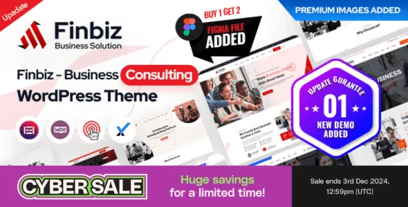 Finbiz professional consulting WordPress theme homepage preview