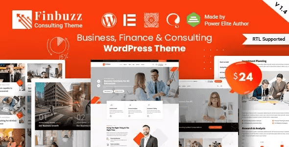 Finbuzz corporate business WordPress theme homepage preview