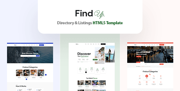 Findup directory listing HTML5 template homepage preview