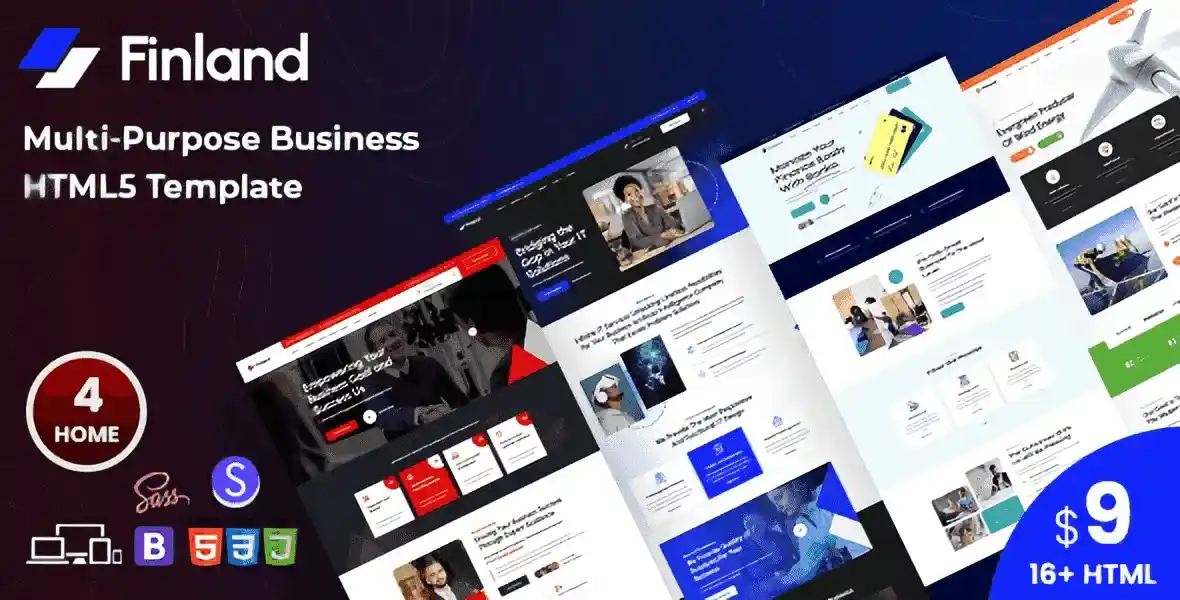 Finland multi-purpose business HTML template responsive corporate website design