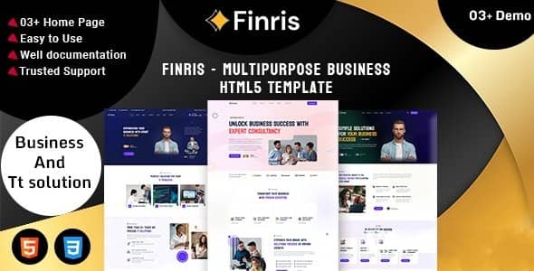 Finris multipurpose business HTML5 template for corporate and financial websites