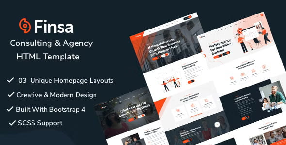 Finsa consulting and agency HTML5 template preview