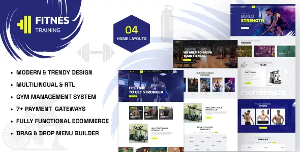 Fitnes gym management system dashboard displaying class scheduling and member management features