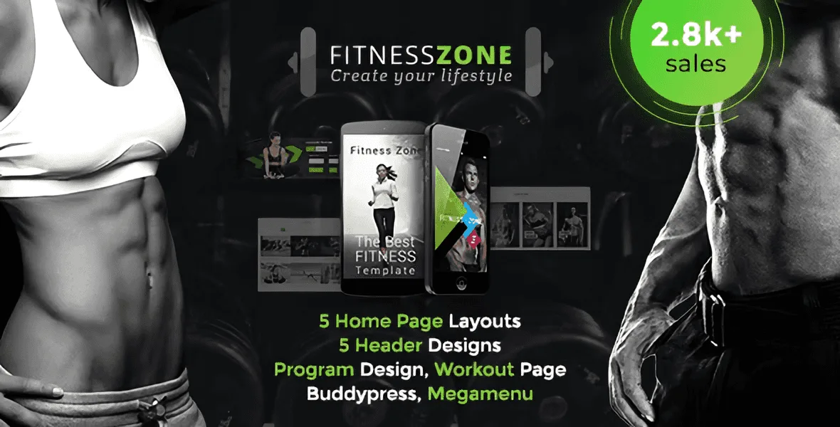 Fitness Zone WordPress theme preview for gyms and fitness centers