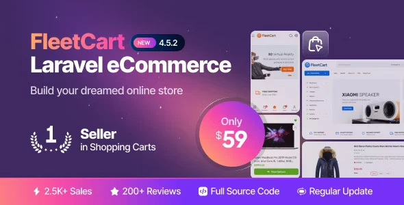 FleetCart Laravel ecommerce system for managing products, orders, and store pages