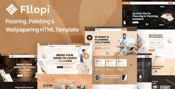 Fllopi flooring and tiling HTML template homepage preview