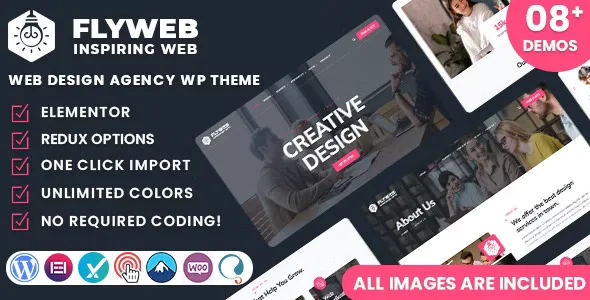 Flyweb web design agency WordPress theme homepage preview